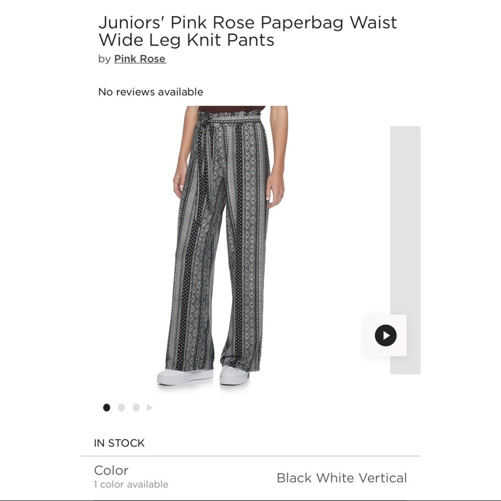 Pink Rose Wide Leg Knit Pants - L